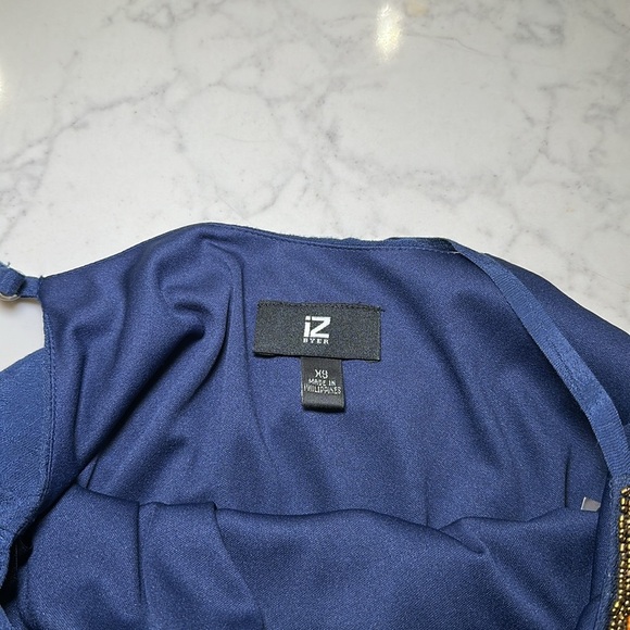 NWT Iz Byer Navy Mini Dress Beaded Size XS - Picture 4 of 7